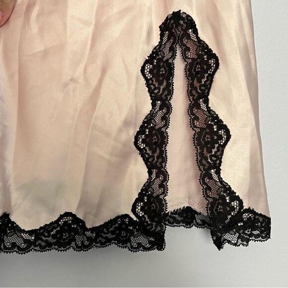 Victoria Secret Vintage Y2K‎ Baby Pink Lace Satin Slip Mini Dress - Medium - Picture 3 of 6